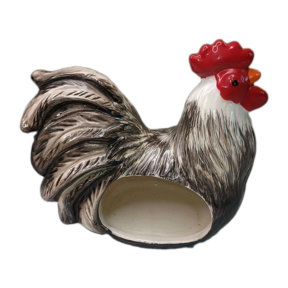 CRACKER BARREL Ceramic Chicken  Figurine ROOSTER Scrubber Holder. (B0066B4).